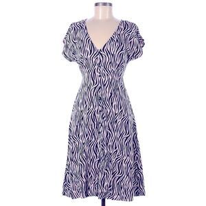 Society + Stitch Tan and Black Zebra Print Dress Tie Back Front slit